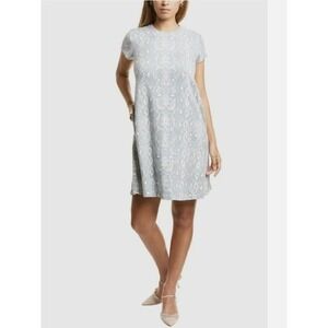 J McLaughlin Swing Mini Naja Gray Cream Polyester Blend Dress Size S